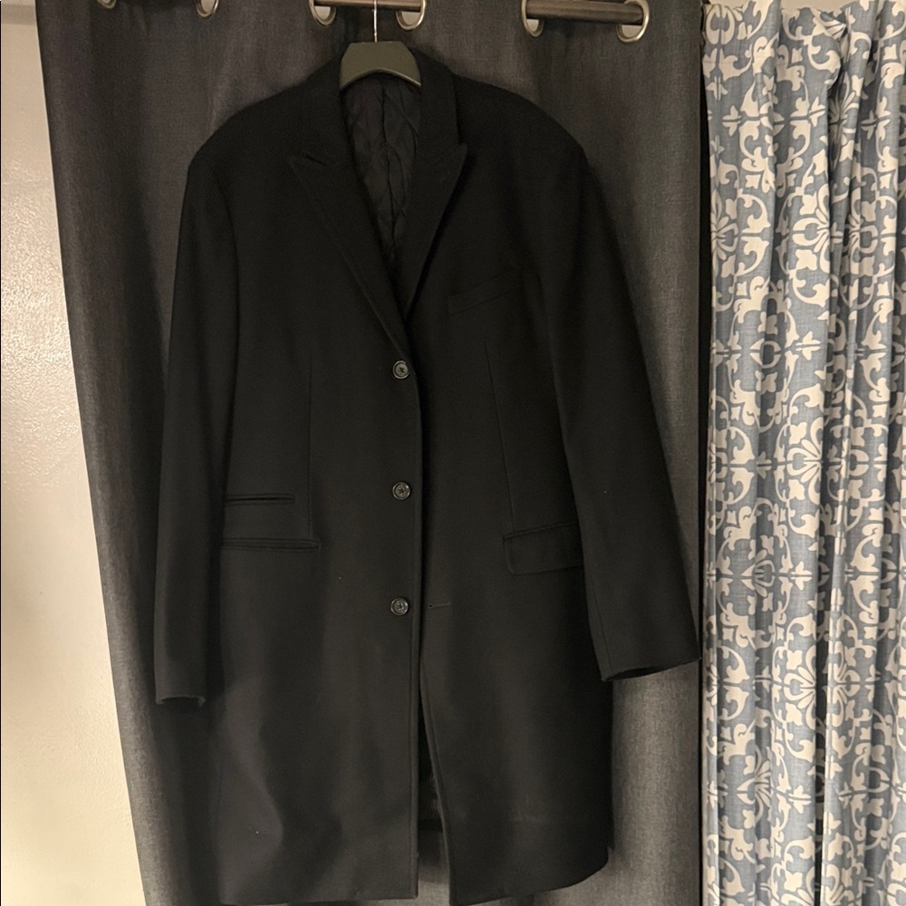 Banana Republic Striped Black and Gray Coat